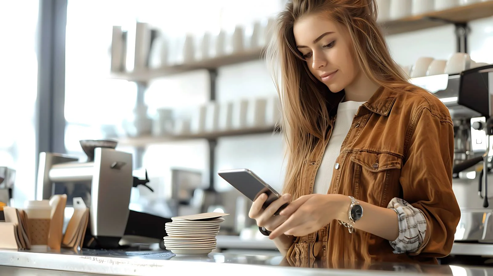 Payment via Smartphone at Café — free download from Dotvec