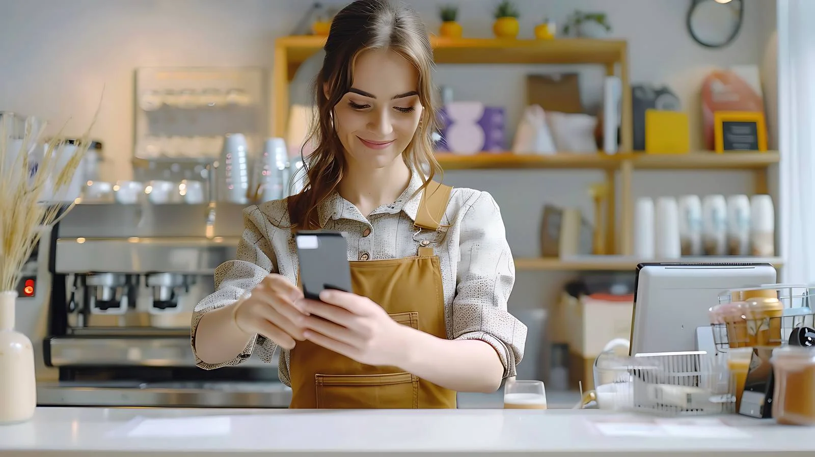 Woman Paying Cashless Smartphone Concept — free download from Dotvec