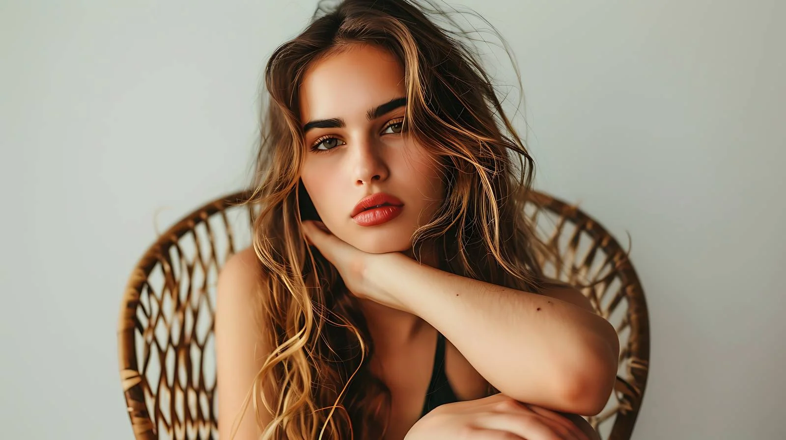 Elegant Young Lady Posing in Studio Light — free download from Dotvec