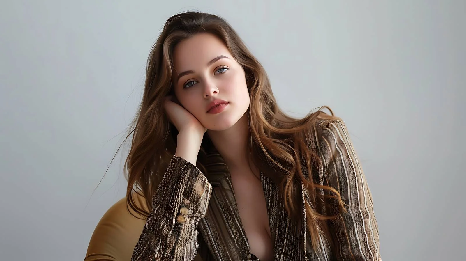 Elegant Young Woman Posing on Chair — free download from Dotvec