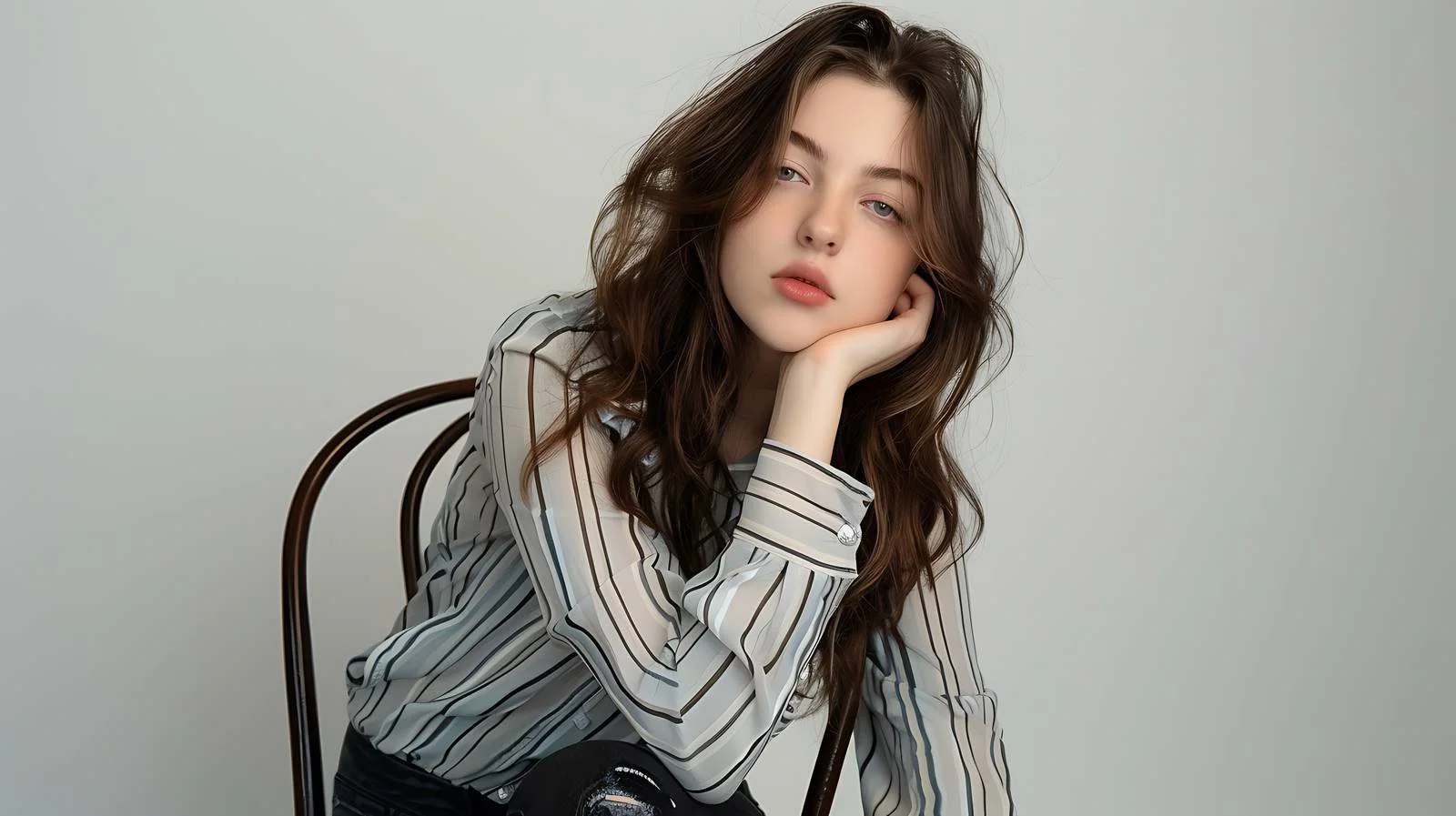 Elegant Young Lady Posing on Chair — free download from Dotvec