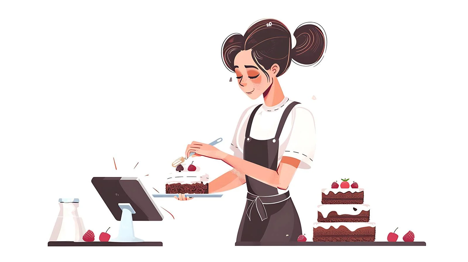 Baking Cake with Tablet — free download from Dotvec