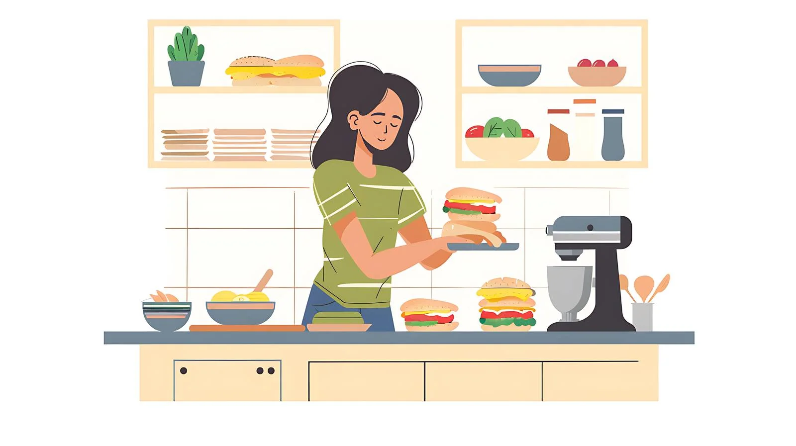 Vegan Sandwich Preparation — free download from Dotvec