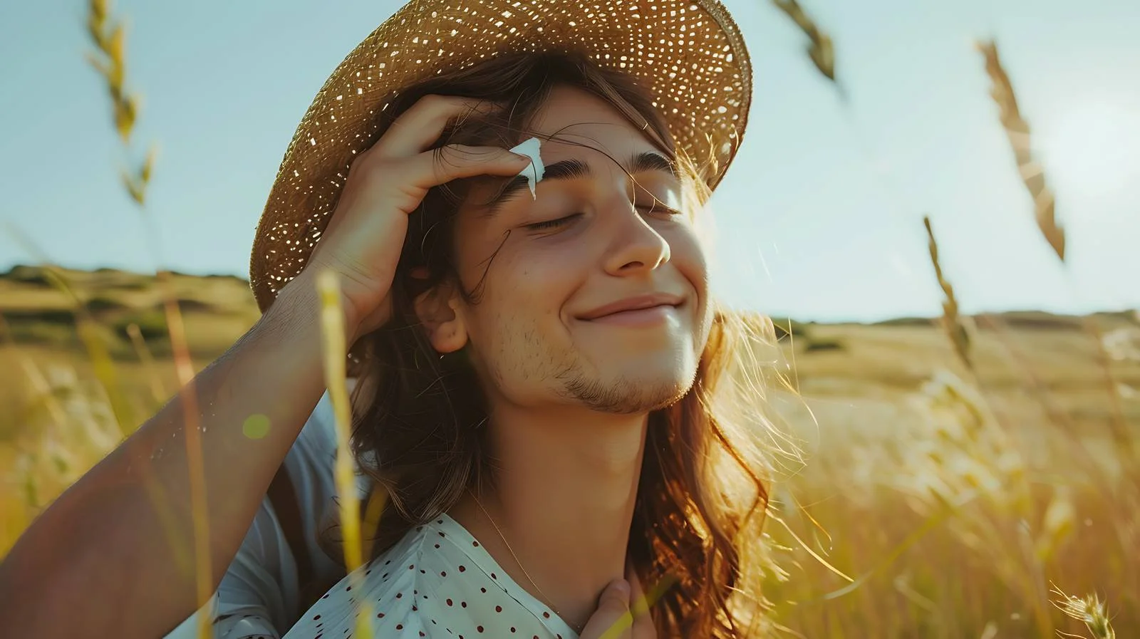 Applying sunscreen to boyfriend outdoors — free download from Dotvec