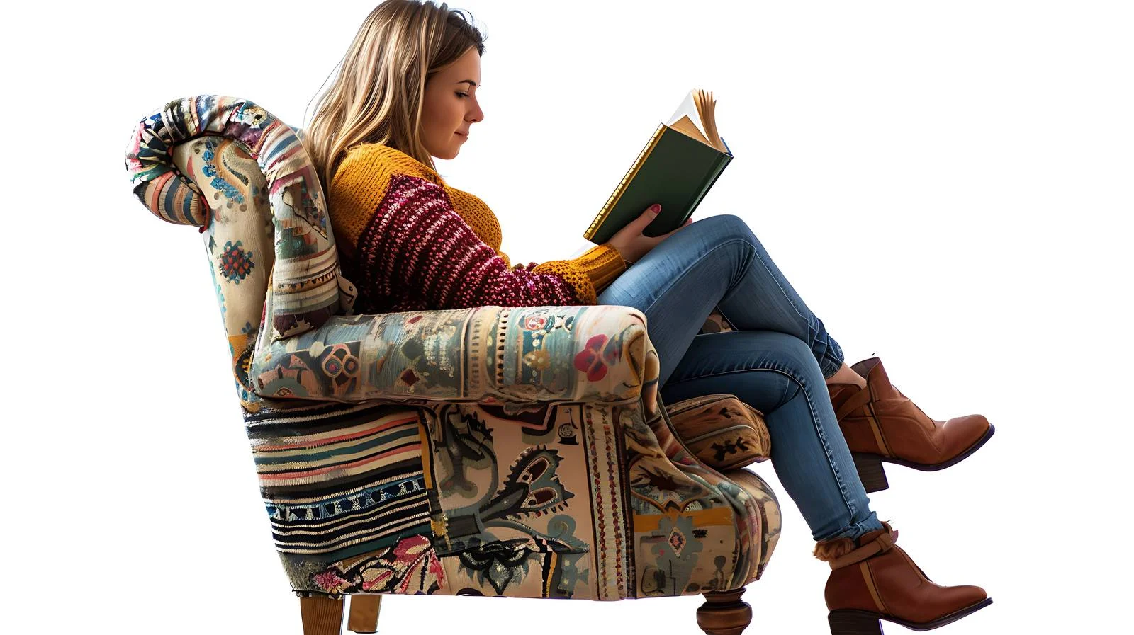 Serene Book Reading Scene — free download from Dotvec