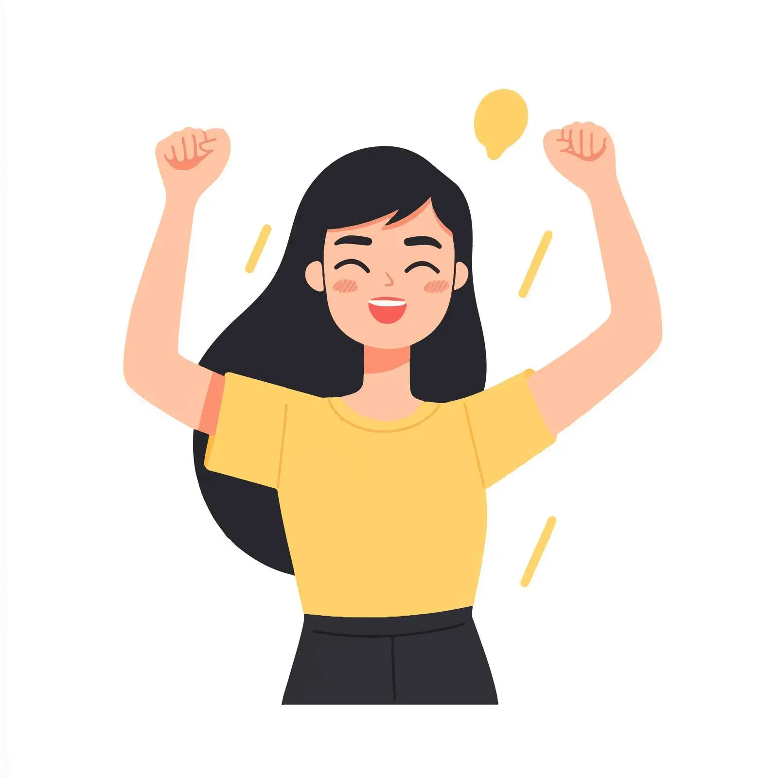 Young Woman Displaying Success Gesture – free fist image from Dotvec