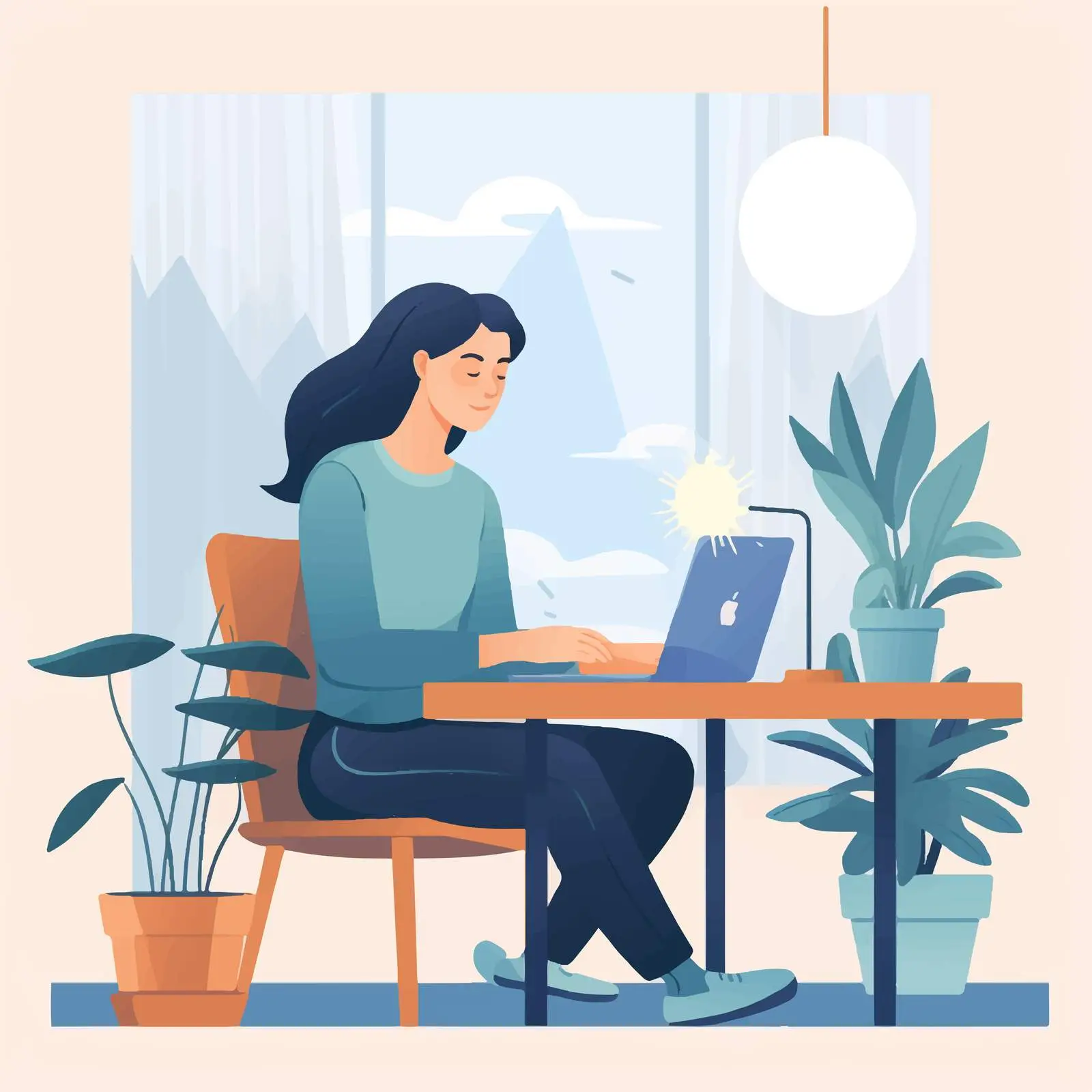 Young Woman Studying Online at Table — free download from Dotvec
