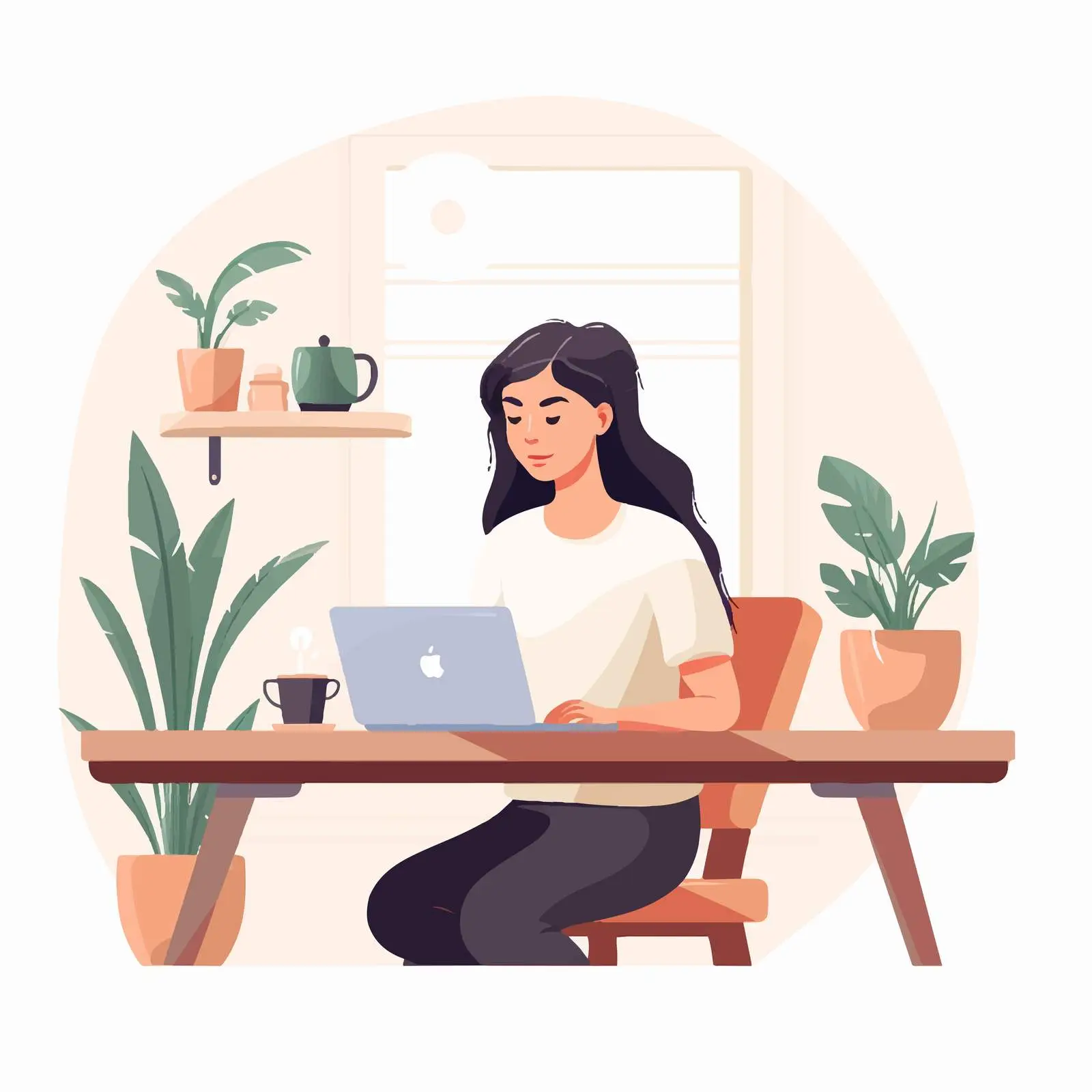 Young Woman Studying Online at Table — free download from Dotvec