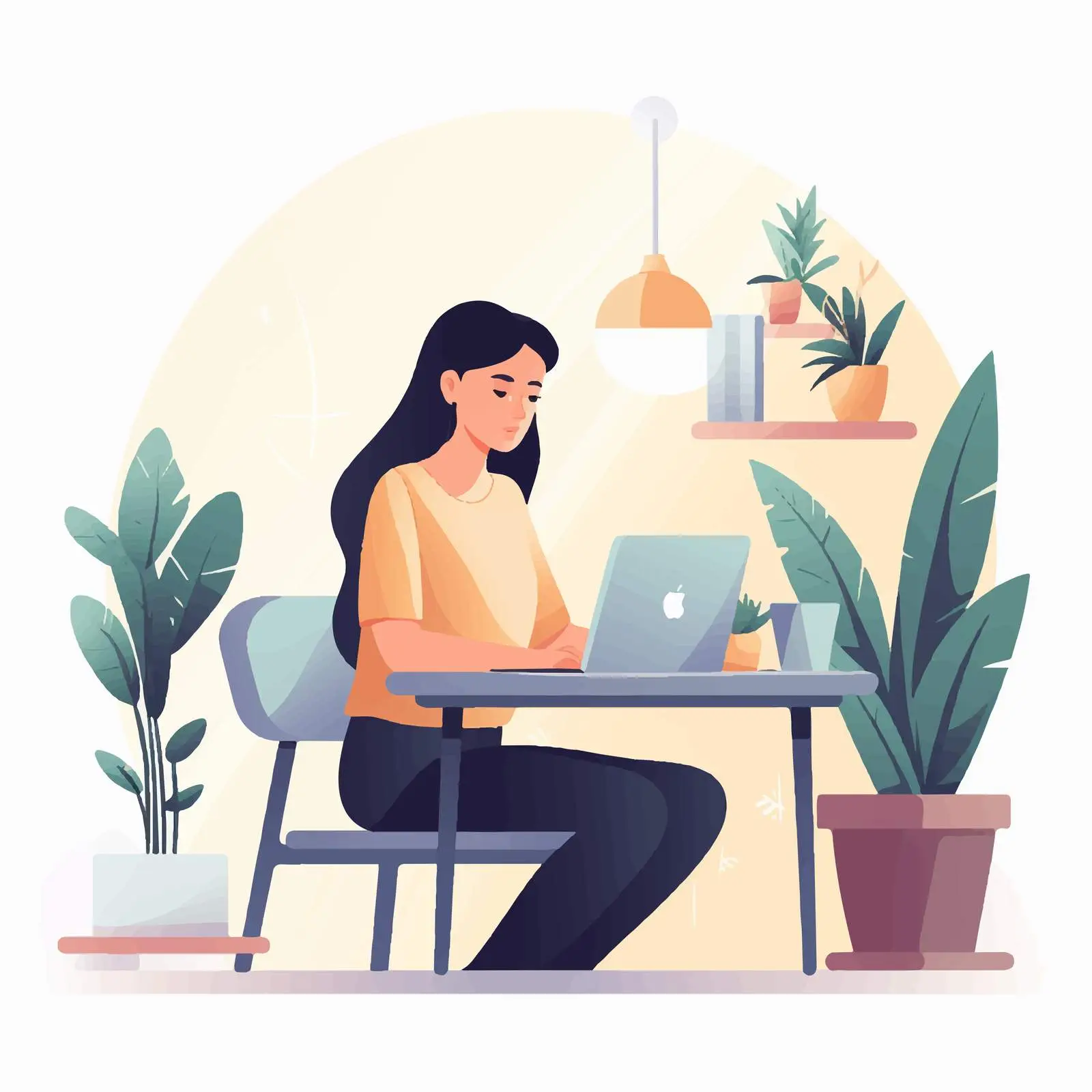 Young Woman Studying Online at Table — free download from Dotvec