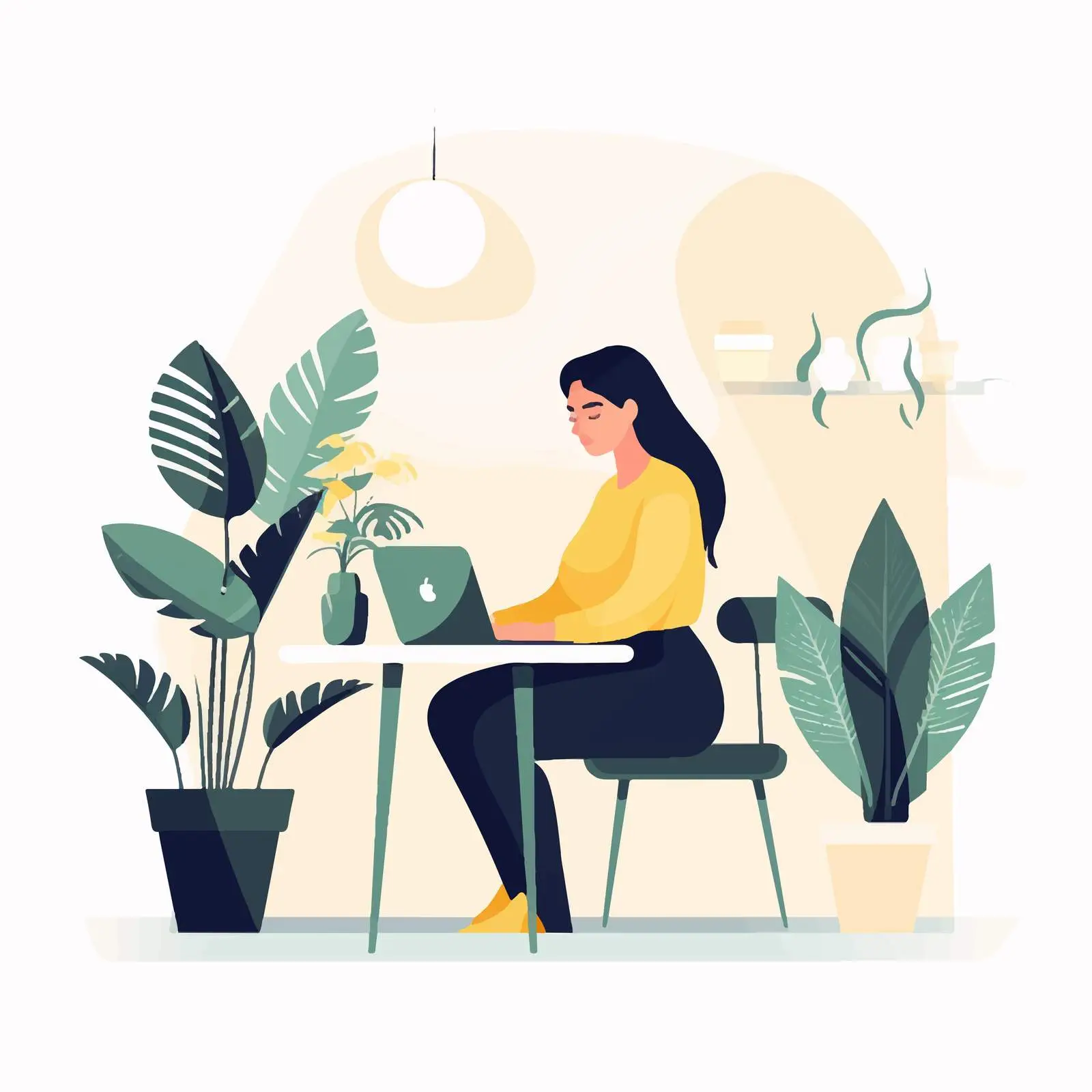 Young Woman Studying Online at Table — free download from Dotvec