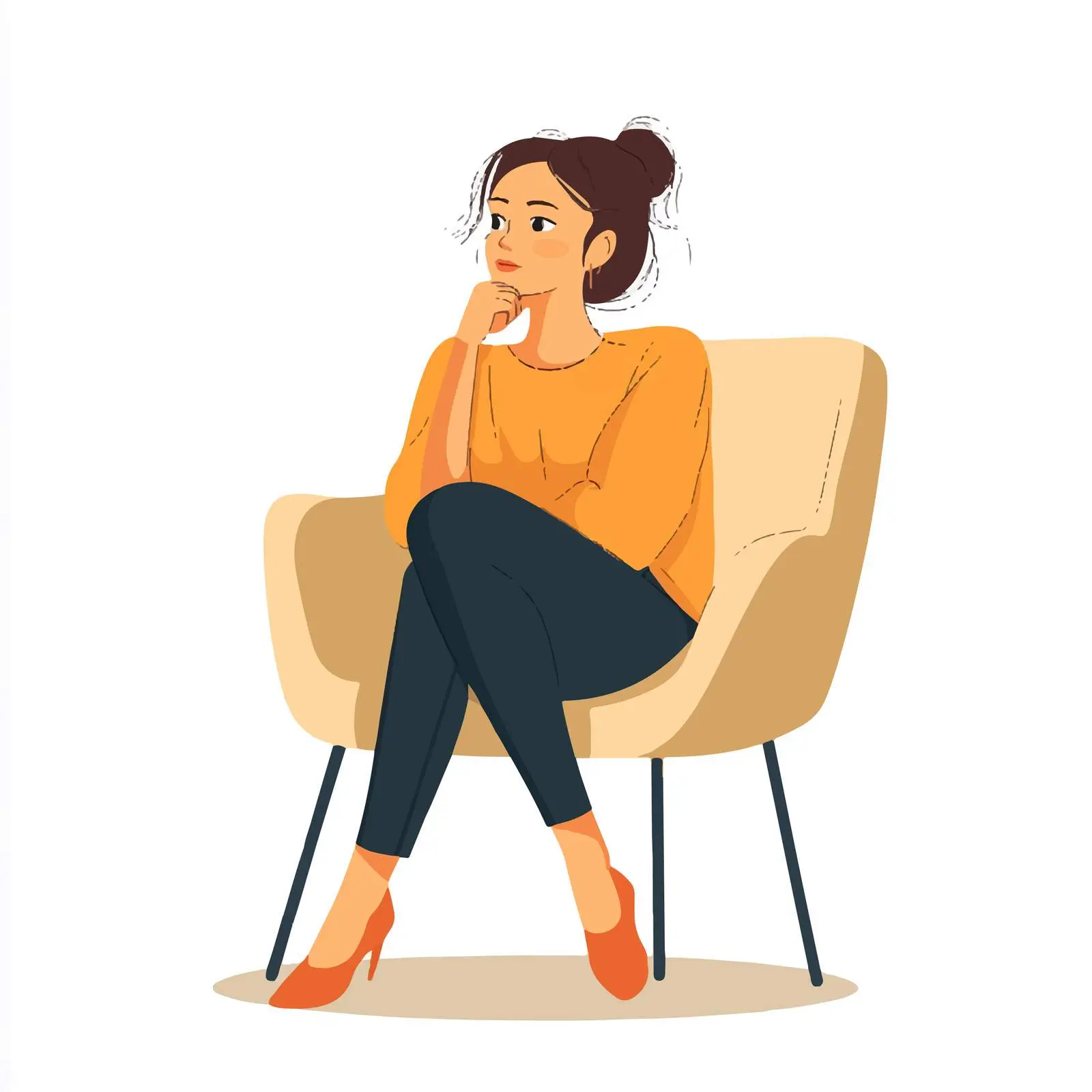 Young Woman Sitting in an Office Chair — free download from Dotvec
