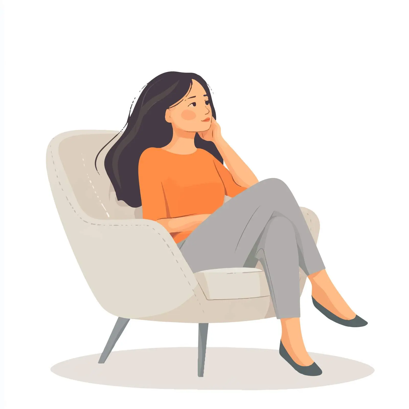 Young Woman Sitting in a Chair — free download from Dotvec