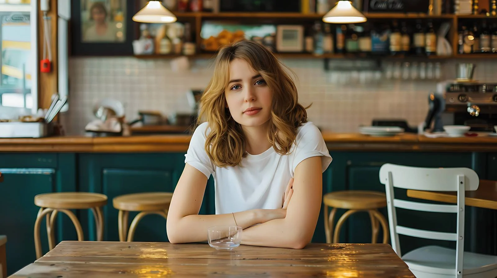 Elegant Woman in Restaurant Setting — free download from Dotvec