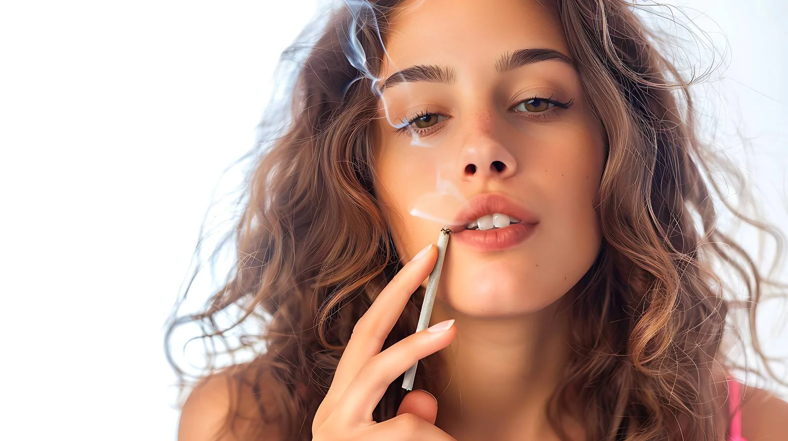 Young Woman Smoking Marijuana at Home — free download from Dotvec