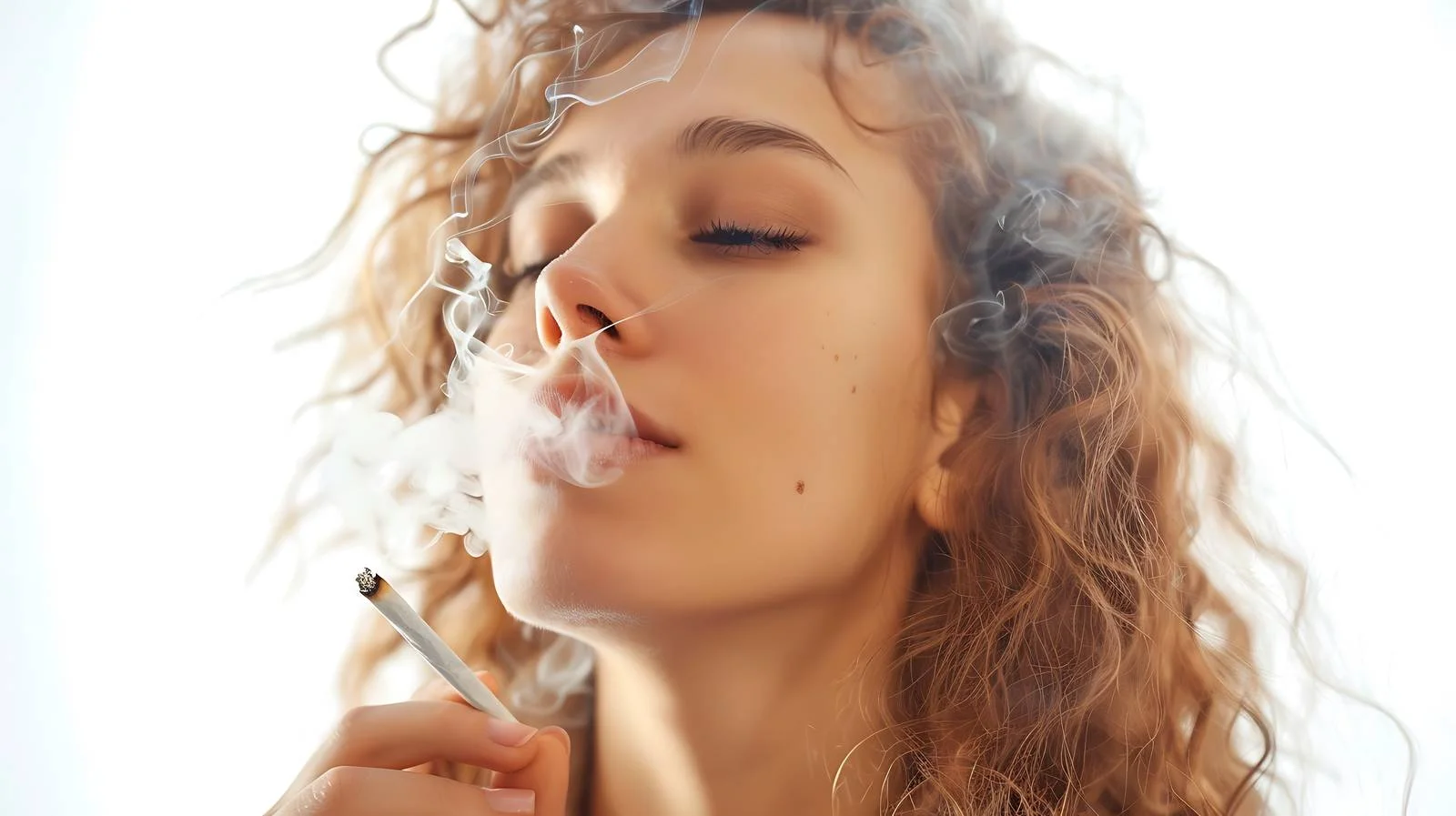 Young Woman Smoking Marijuana at Home — free download from Dotvec
