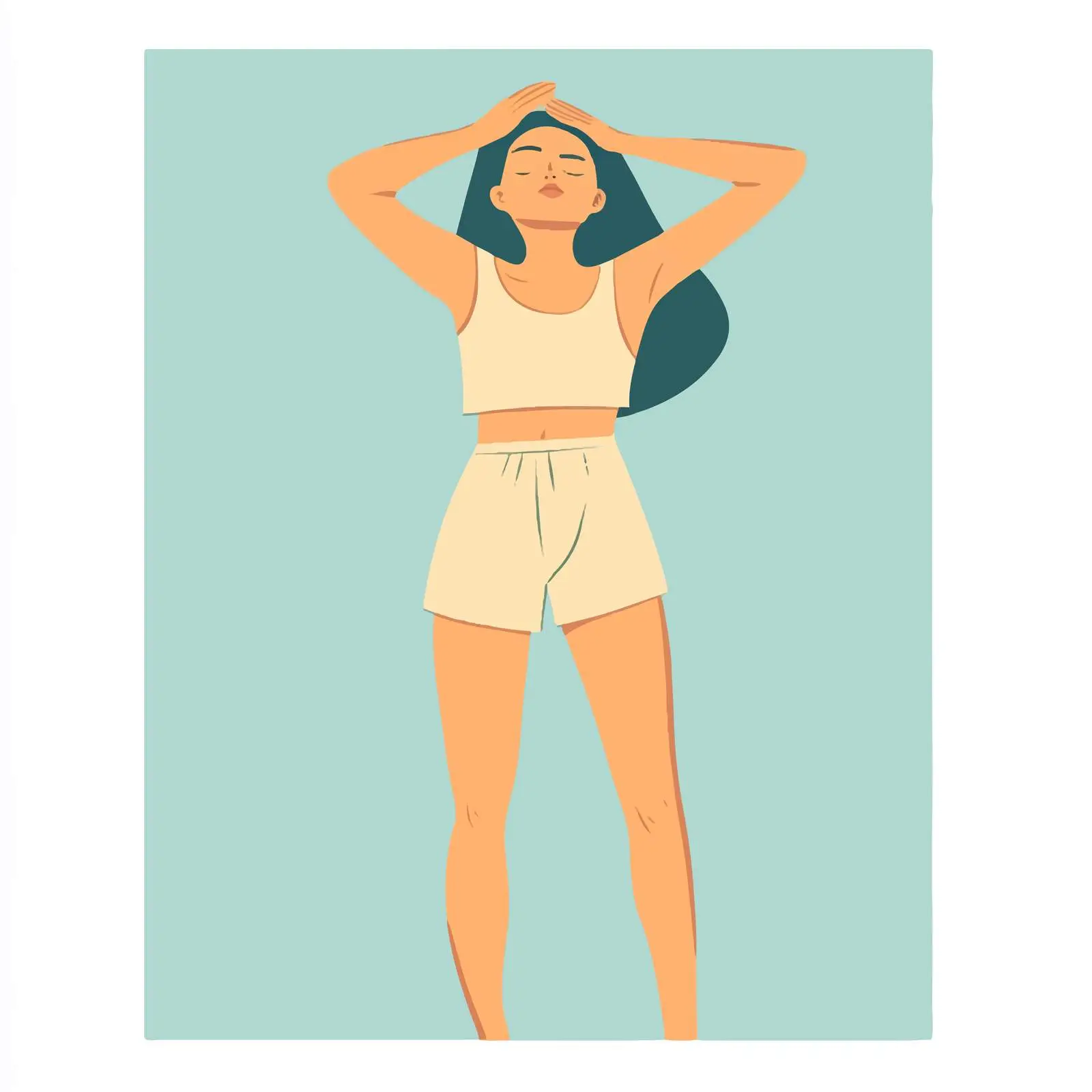 Young Woman Dreaming While Standing Tired — free download from Dotvec