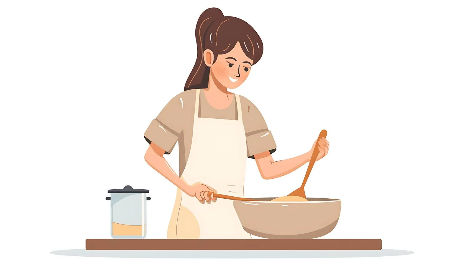 Cooking Woman Mixing Ingredients in Kitchen — free download from Dotvec