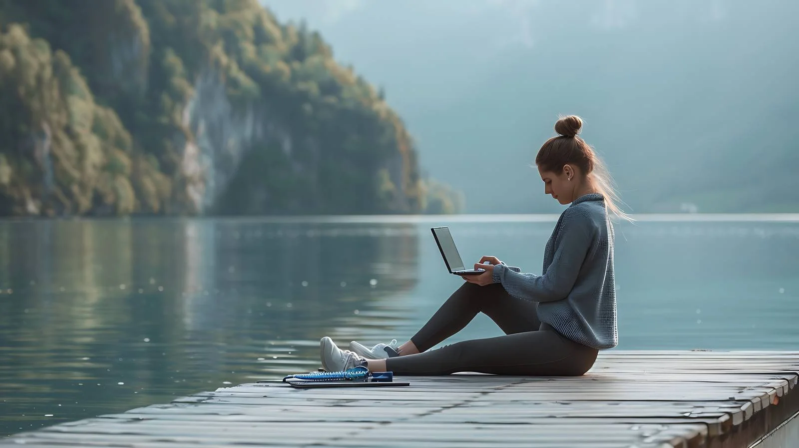 Multitasking Young Woman Stretching Image — free download from Dotvec