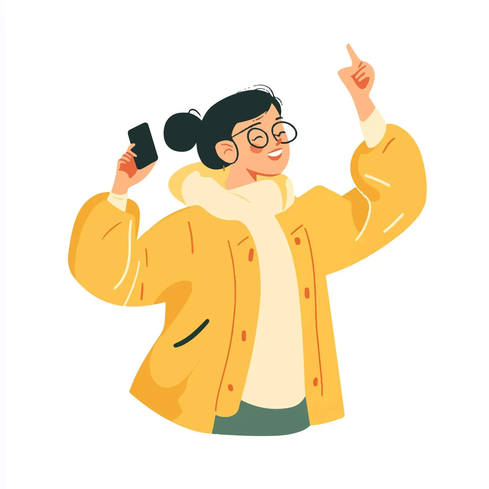 Young Woman Celebrating Work Success on Phone — free download from Dotvec