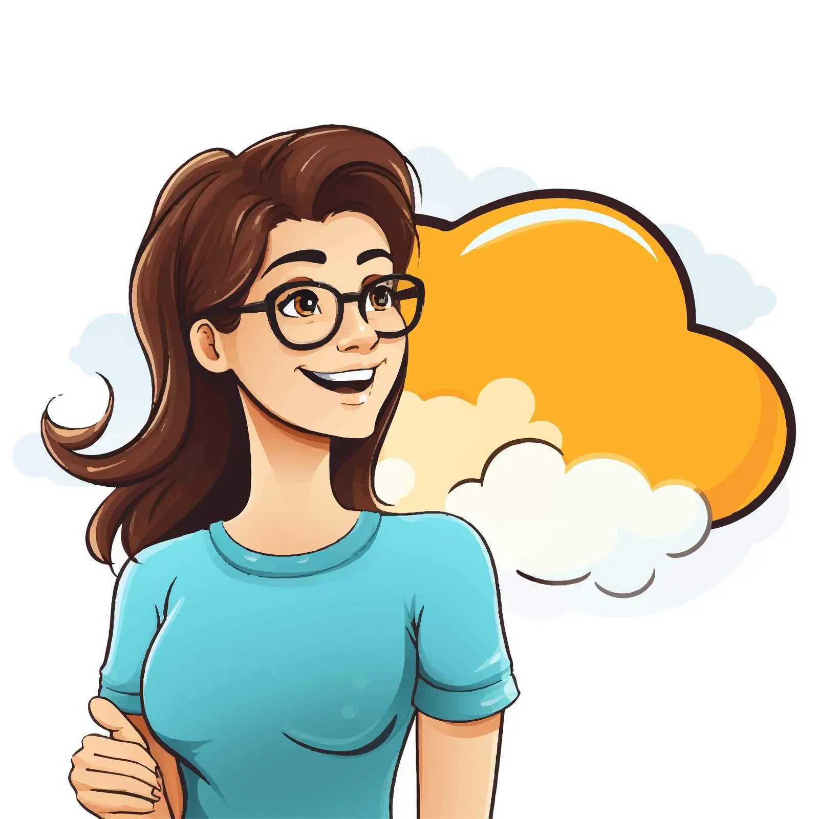Young Woman Talking in Speech Bubble Vector – free talking image from Dotvec