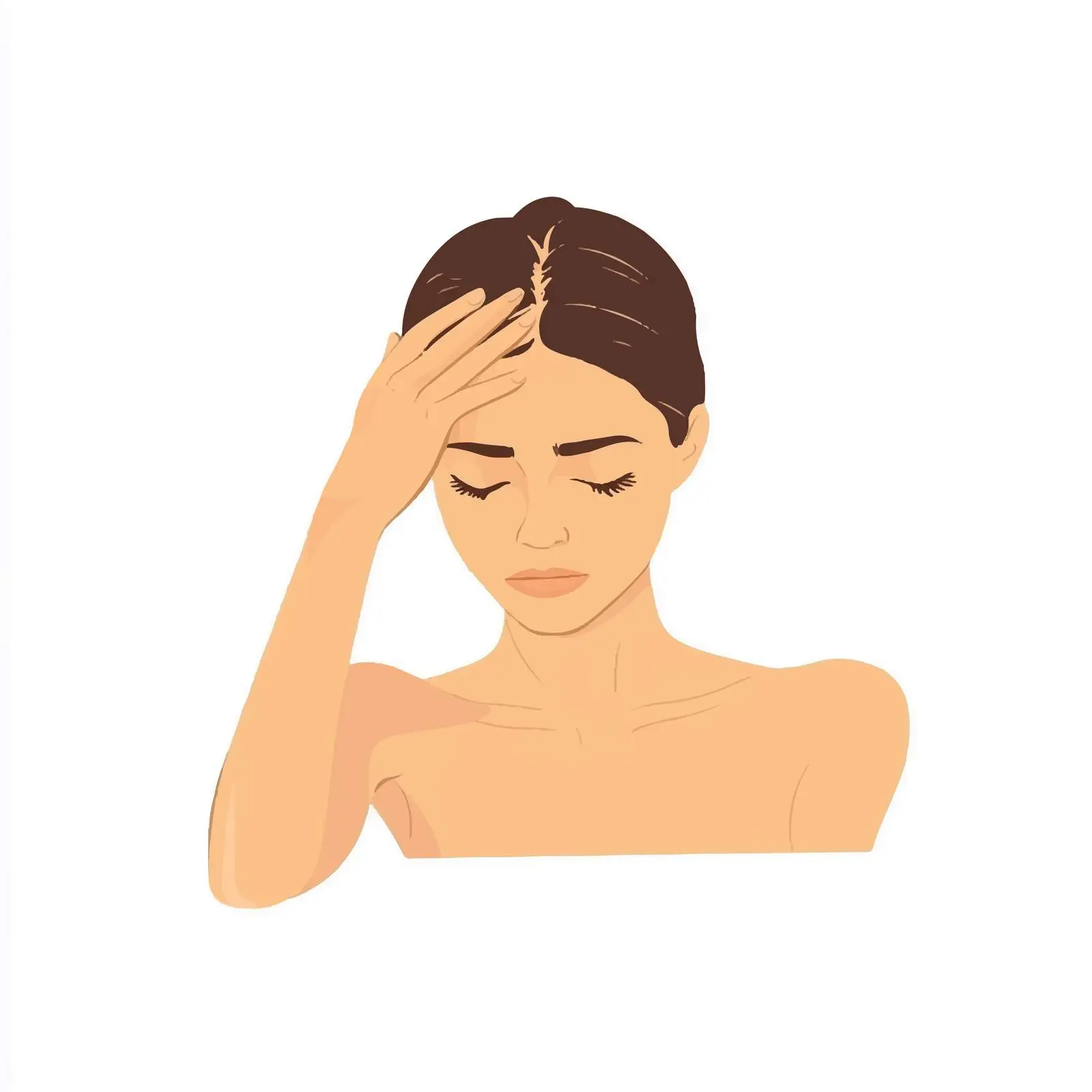 Young Woman with Headache Vector Illustration – free nervousness image from Dotvec