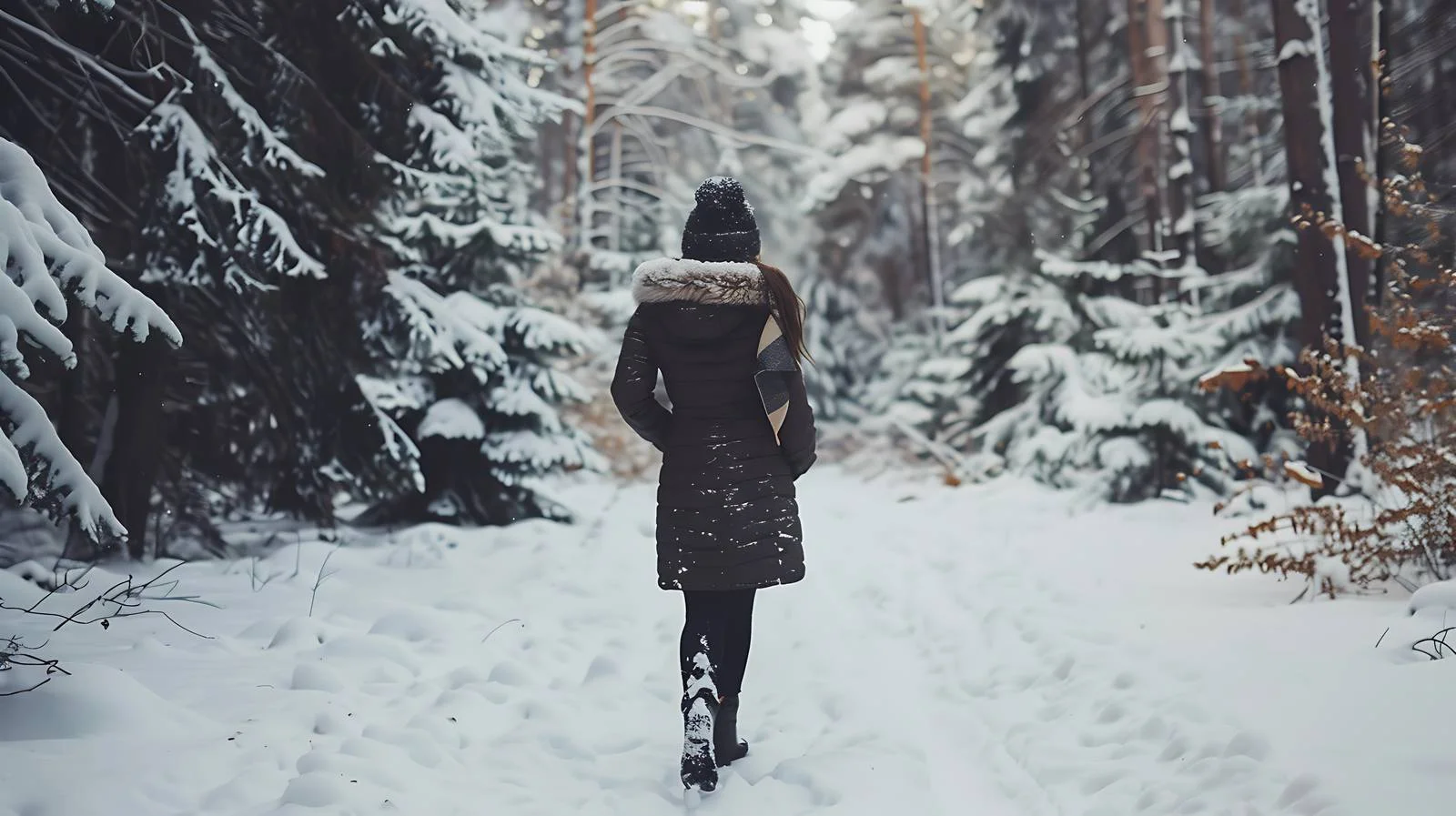 Winter stroll through snowy forest landscape — free download from Dotvec