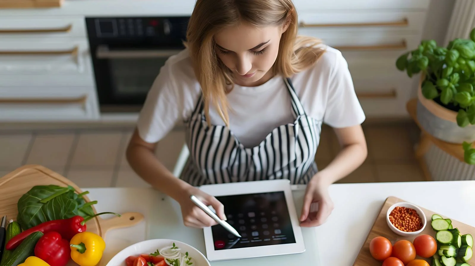 Digital Tablet Video Watching Young Woman — free download from Dotvec