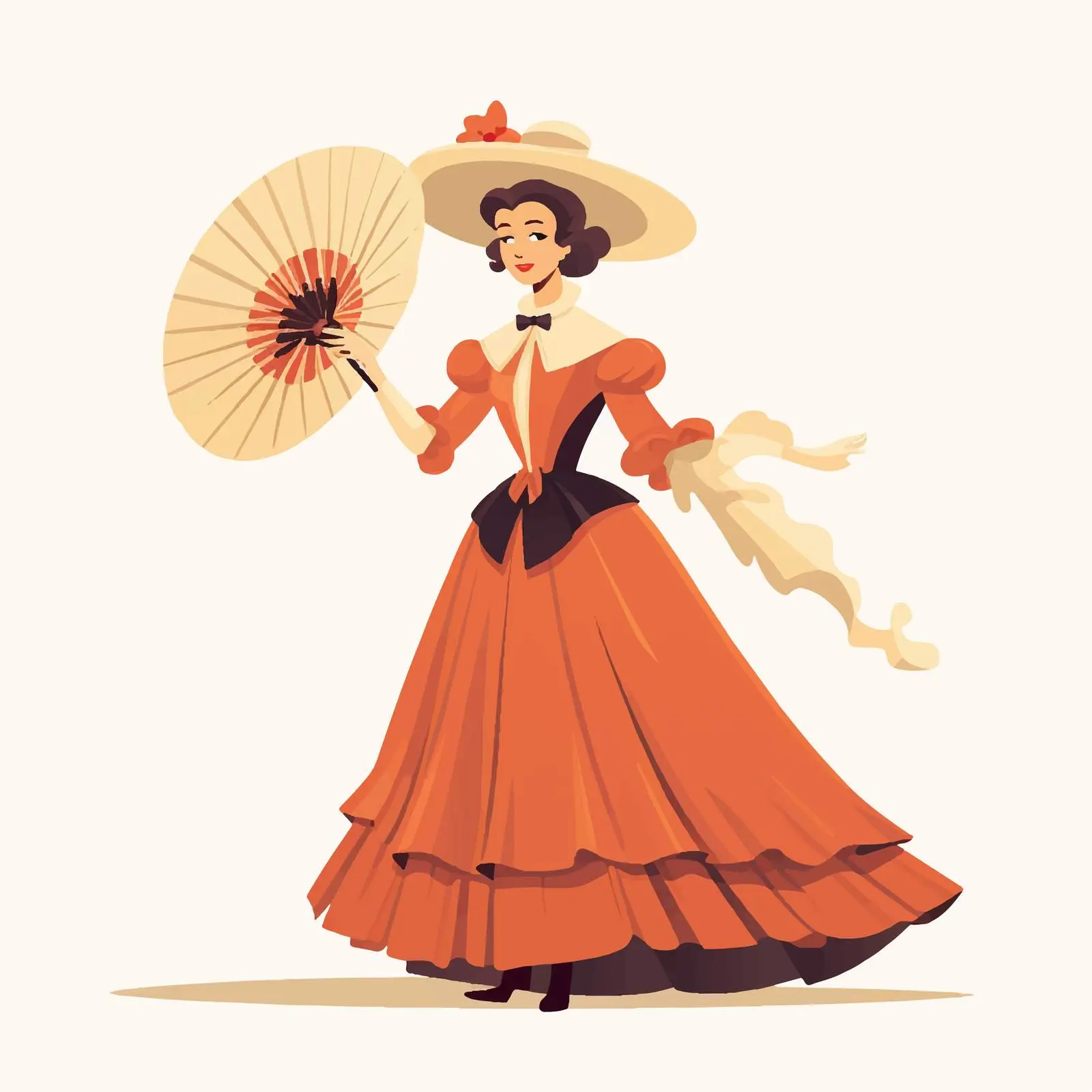 Young Woman in Vintage Dress and Hat — free download from Dotvec