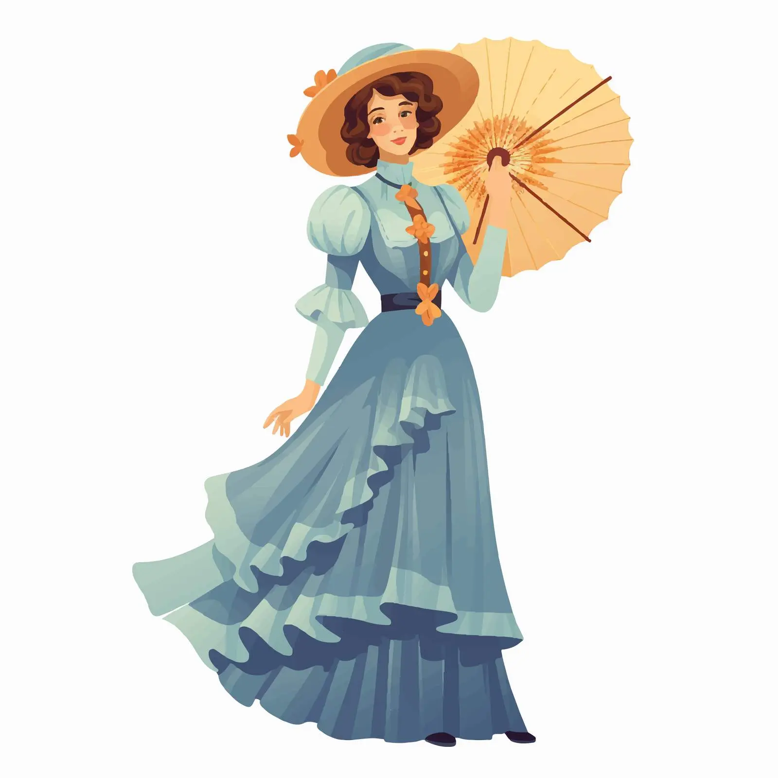 Vintage Woman in Decorative Hat and Dress — free download from Dotvec