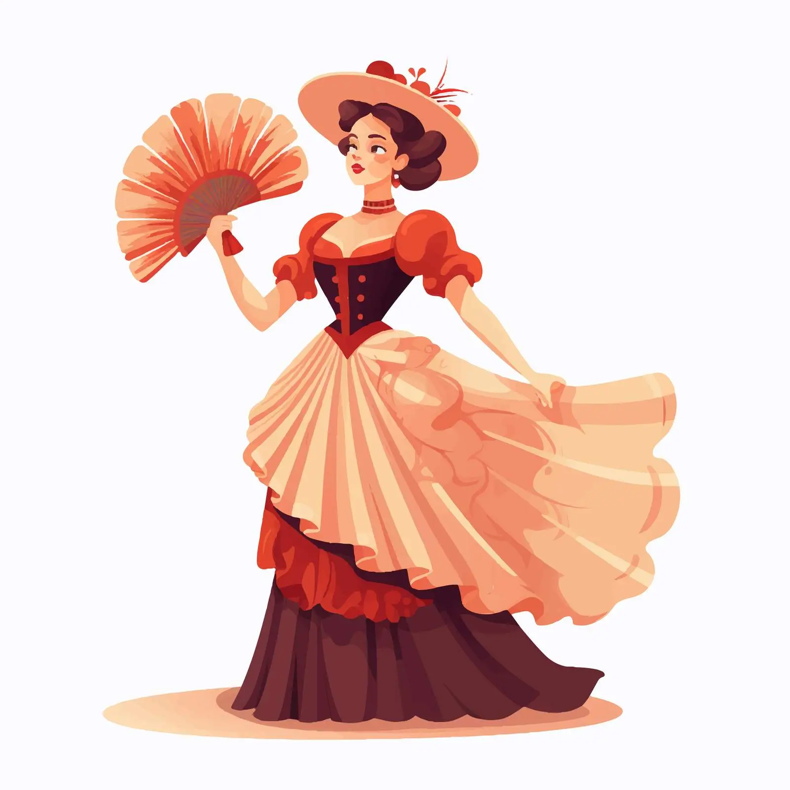 Young Woman in Vintage Dress and Hat – free playful attire image from Dotvec