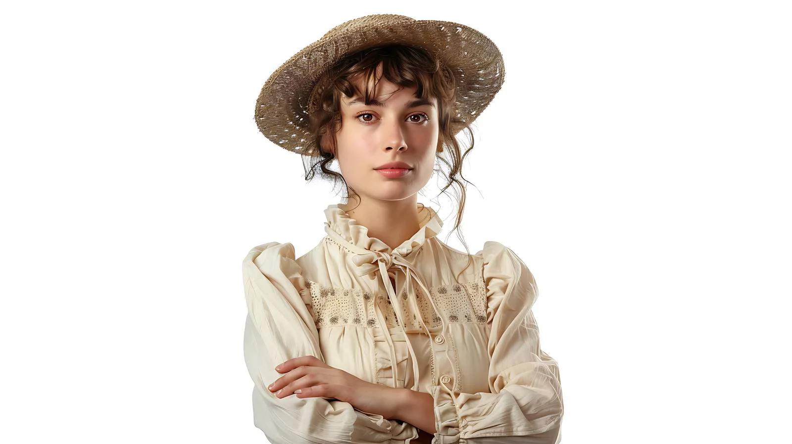 Confident young lady in vintage outfit — free download from Dotvec