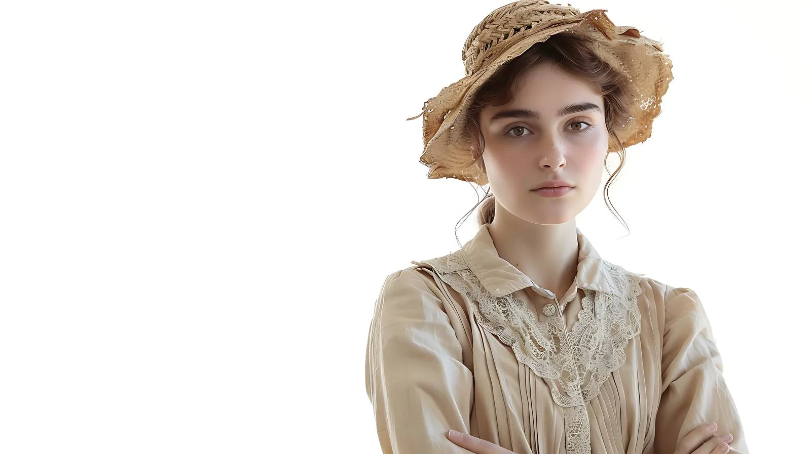 Confident young lady in vintage attire — free download from Dotvec