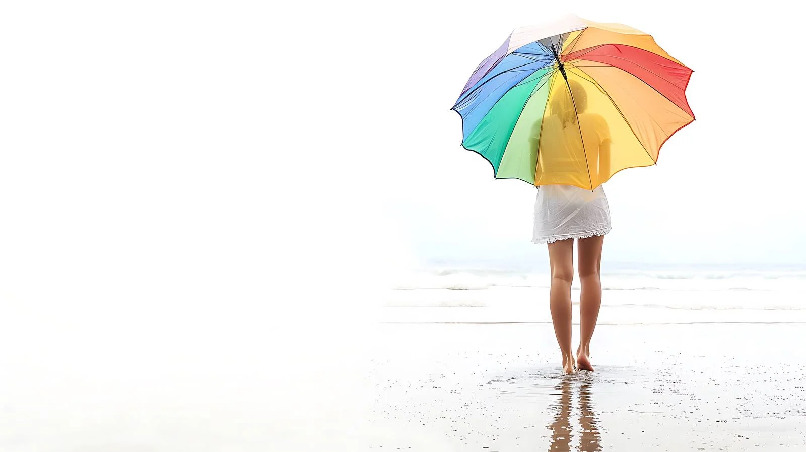 Vibrant Beach Umbrella Portrait — free download from Dotvec