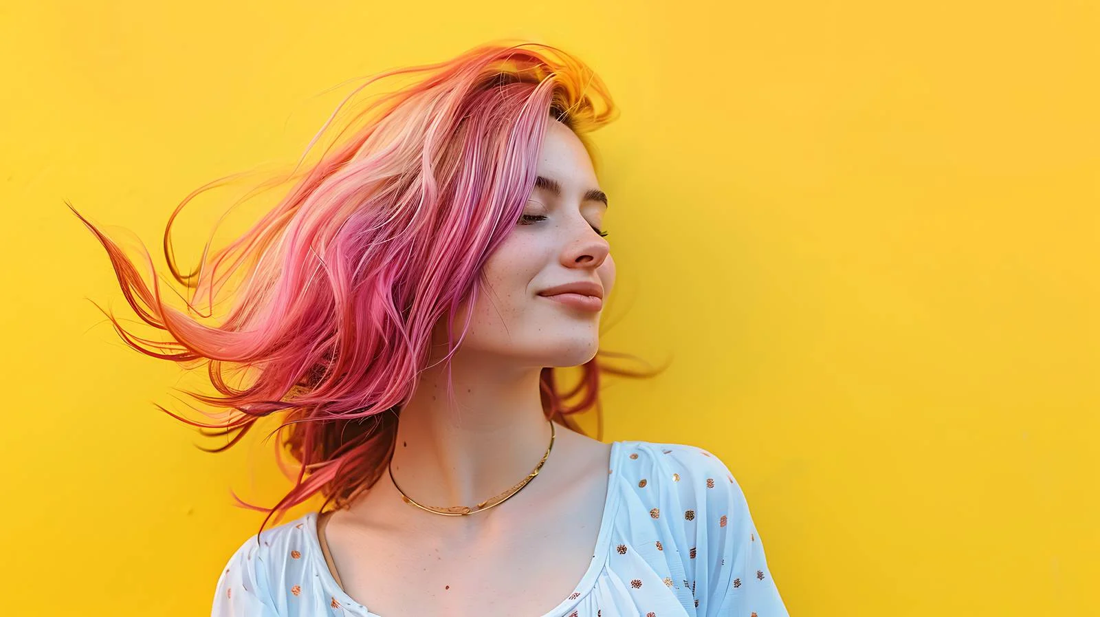 Vibrant Hairstyle: Woman Dancing Gracefully — free download from Dotvec