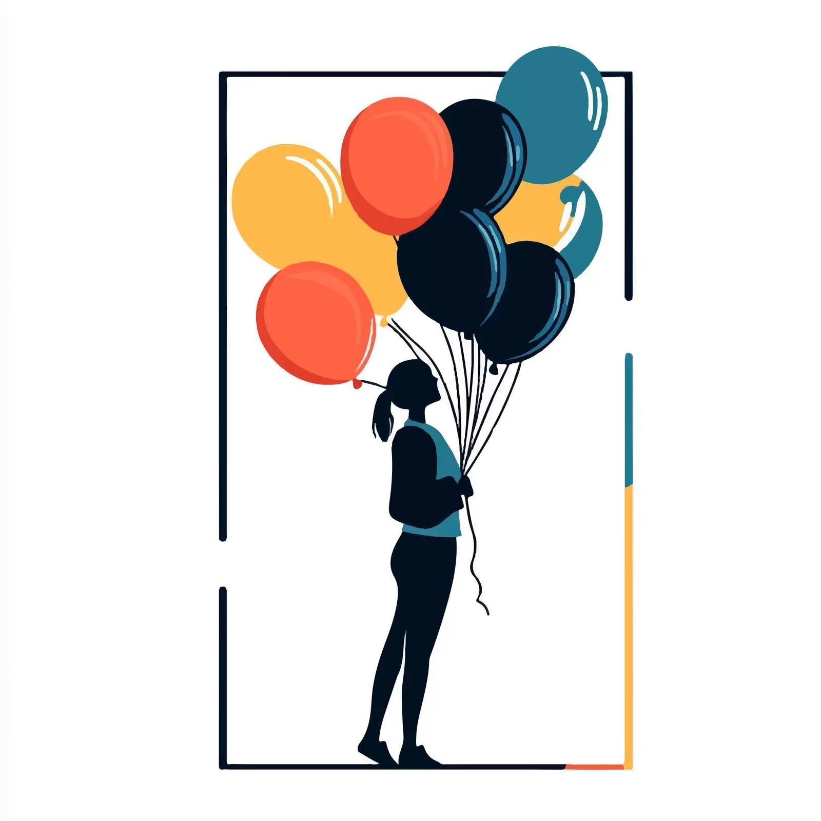 Young Woman Figure Made of Foil Balloons — free download from Dotvec
