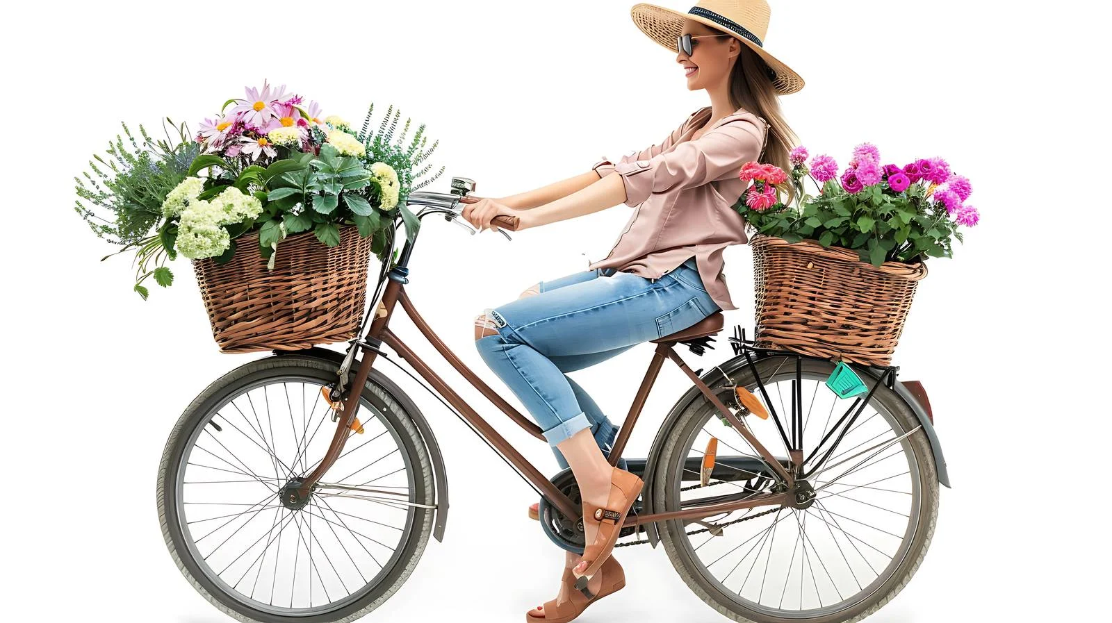 Flower Delivery on Bicycle — free download from Dotvec