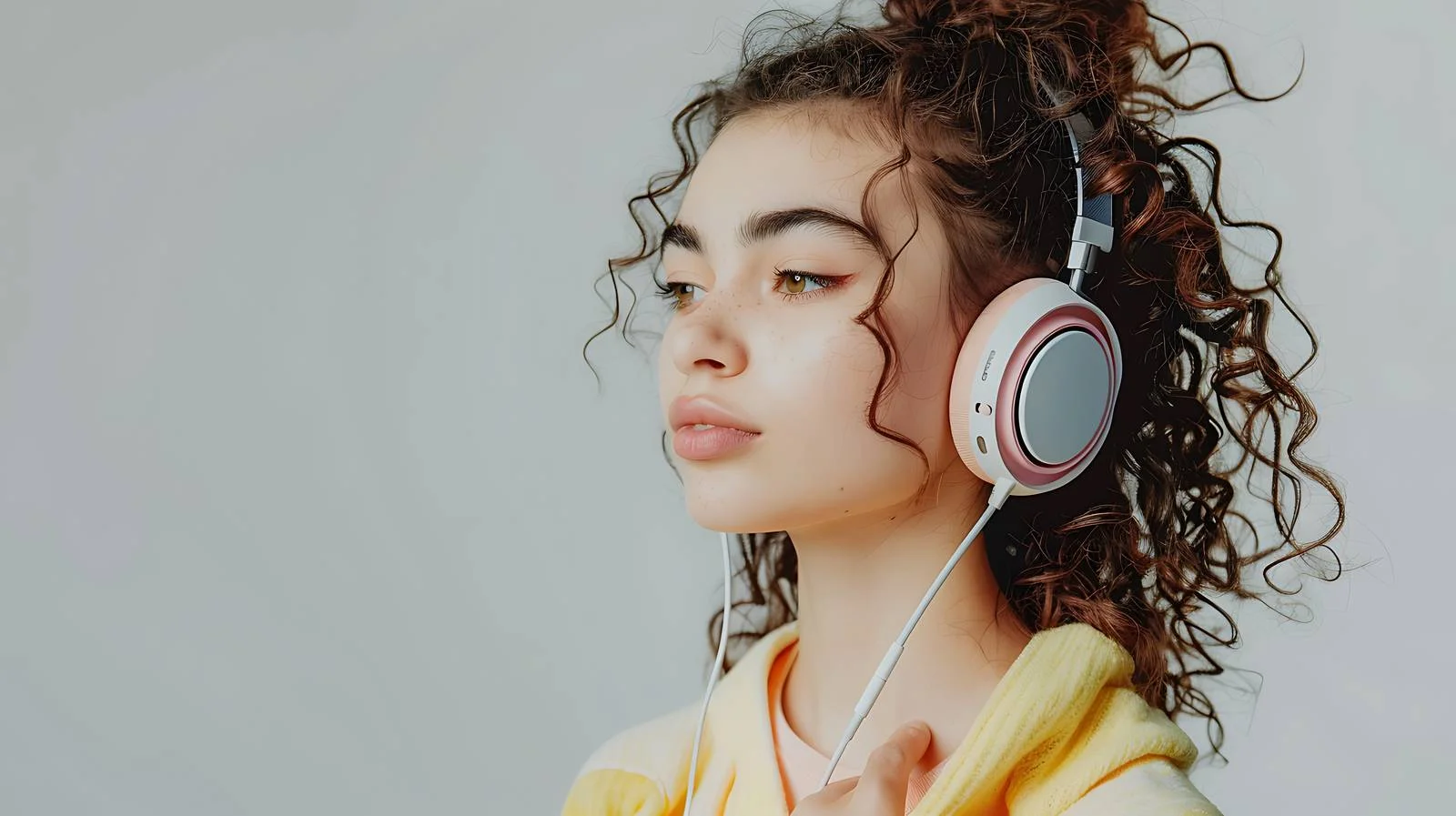 Stylish Woman Listening to Music Isolated — free download from Dotvec