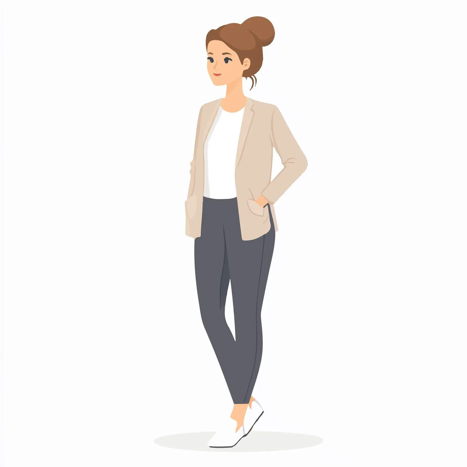 Young Businesswoman with Hands in Pockets — free download from Dotvec