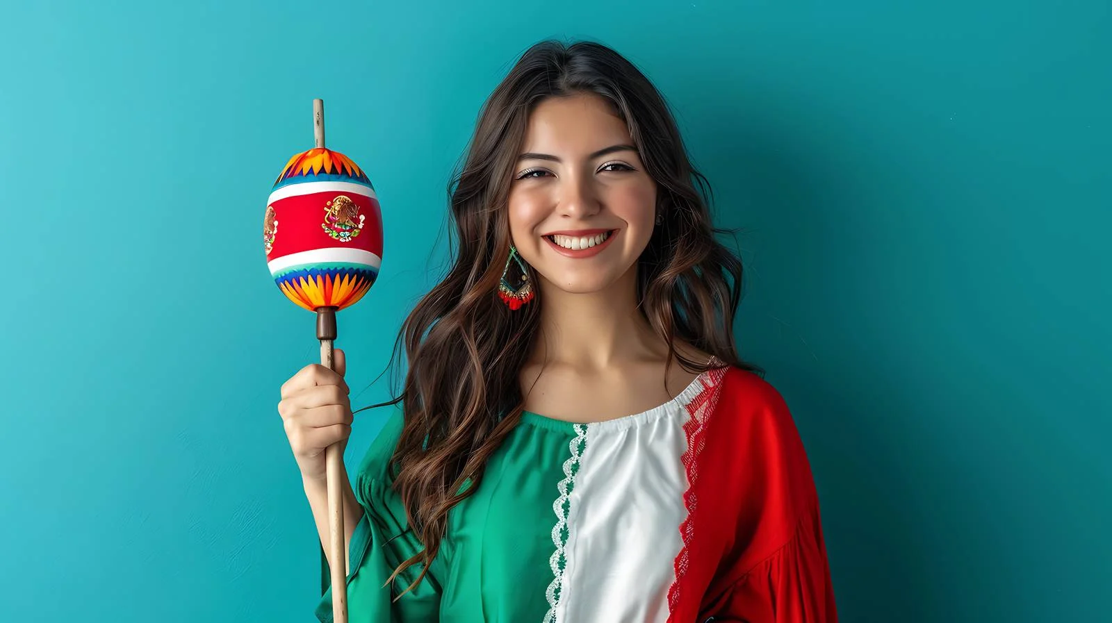 Mexican Flag and Maracas Portrait — free download from Dotvec