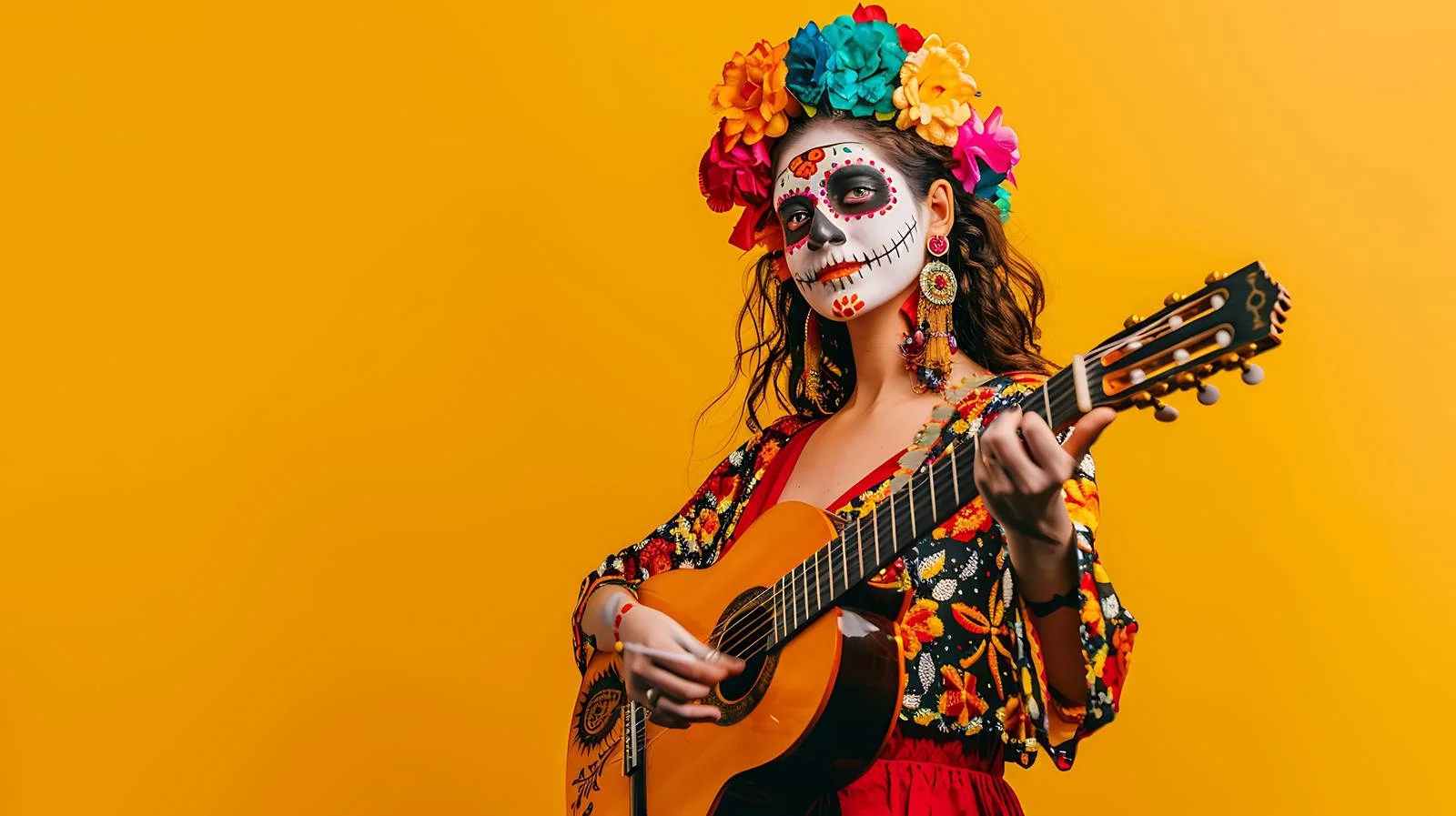 Creative Skull Face Painting Performance — free download from Dotvec