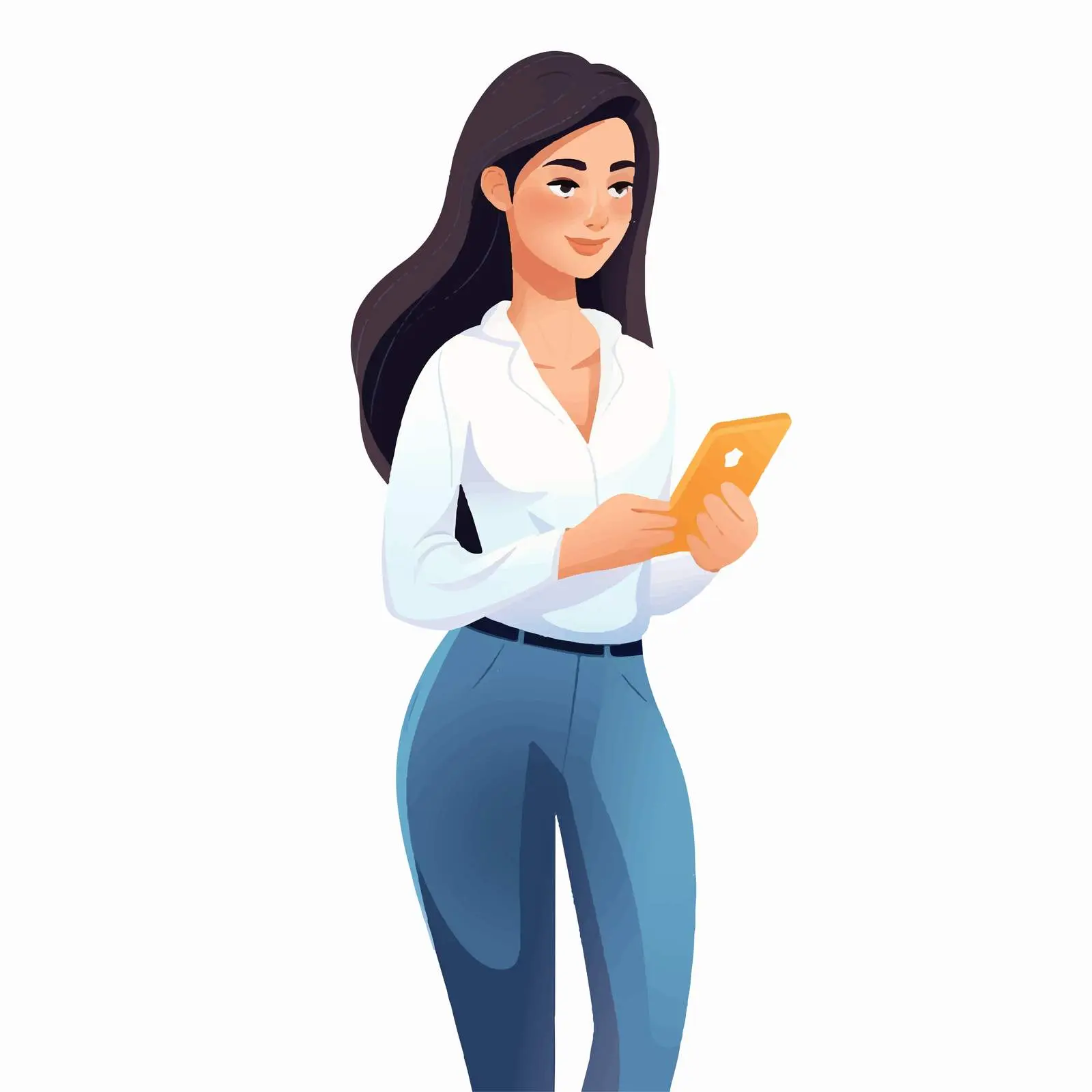 Young Woman Smartphone Avatar Cartoon Vector — free download from Dotvec