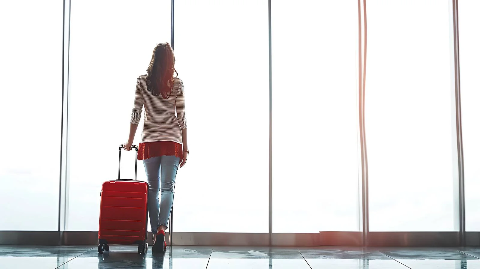 Traveler in Departure Hall — free download from Dotvec