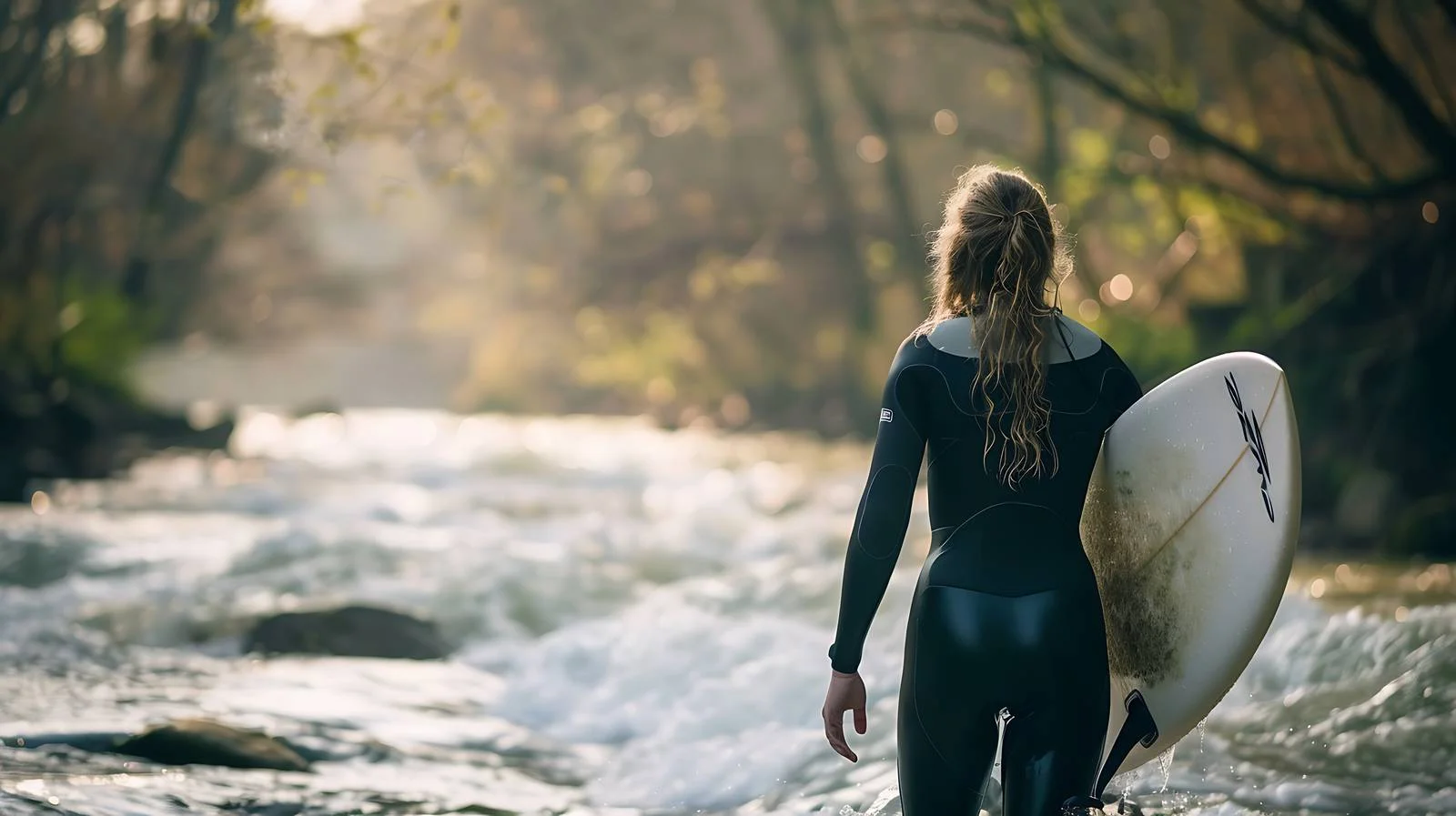 Young Woman Heading to Eisbach River — free download from Dotvec