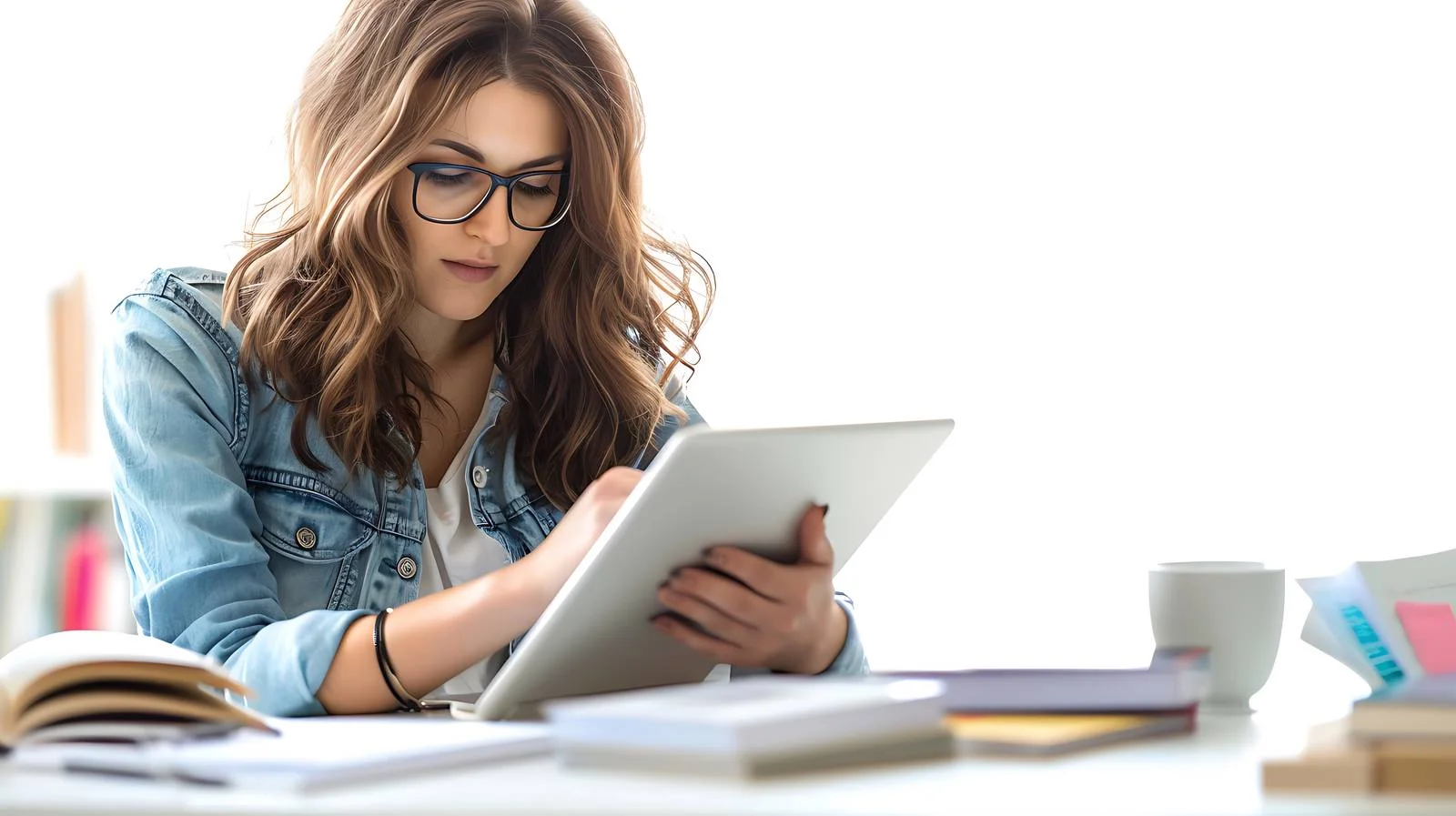 Home Office Setup with Young Woman — free download from Dotvec