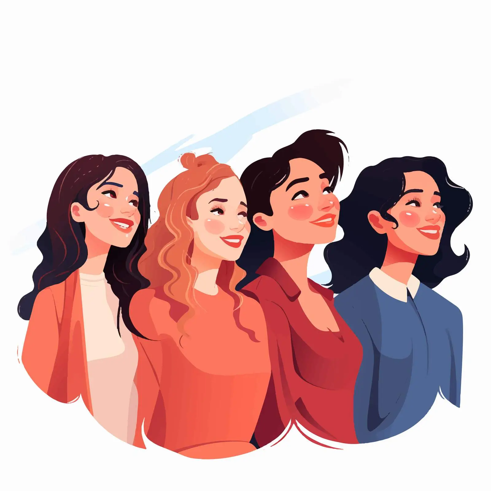 Young Women Looking Together in One Direction – free caucasian image from Dotvec