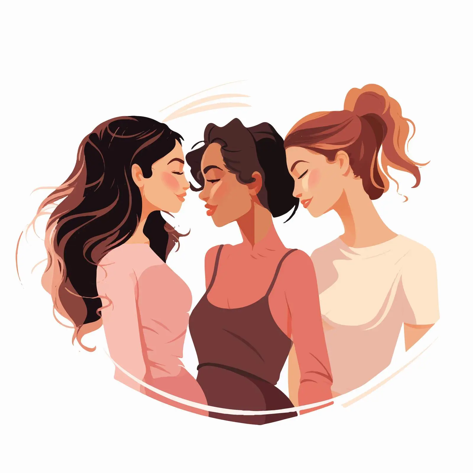 Young Women Gazing Together in Profile — free download from Dotvec