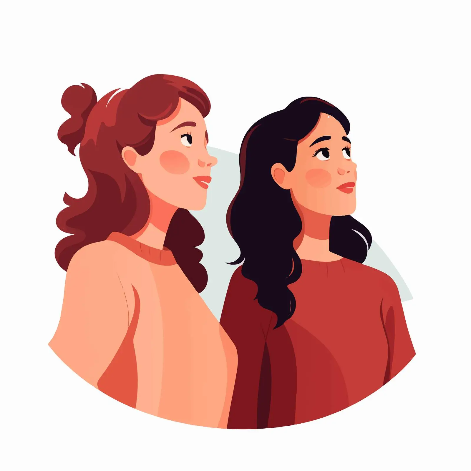 Young Women Looking Together in Trust — free download from Dotvec
