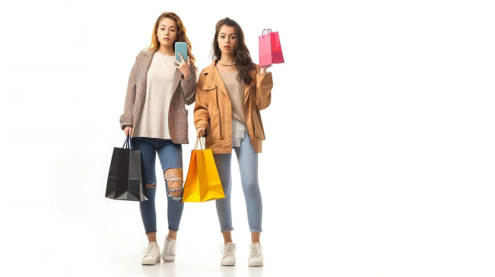 Fashionable Young Women Shopping Together — free download from Dotvec