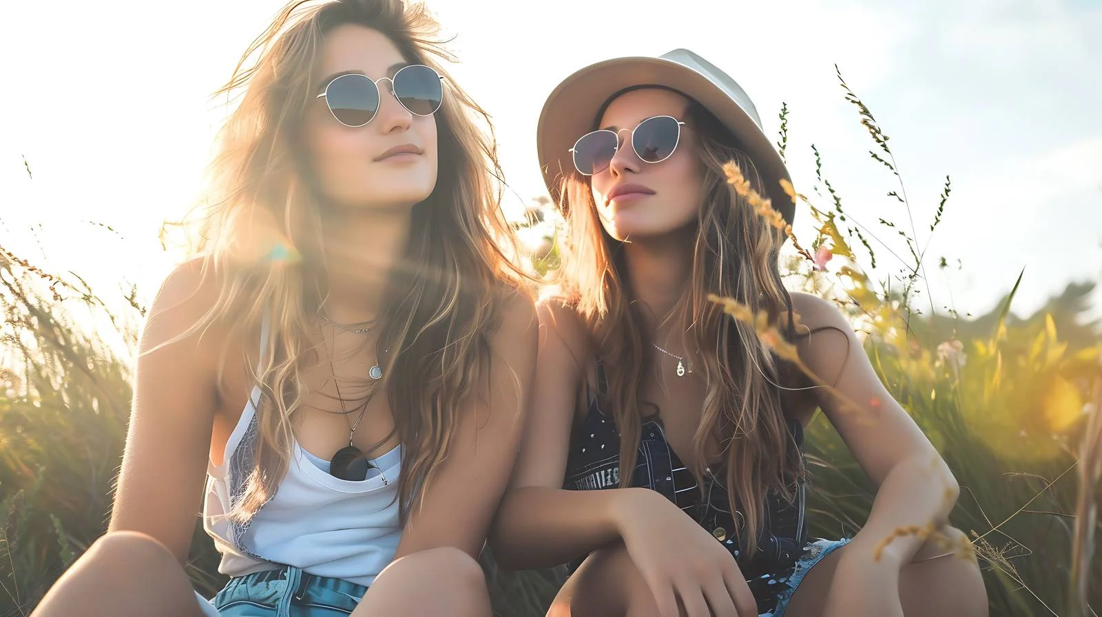 Young Women Outdoors Sitting White Background — free download from Dotvec