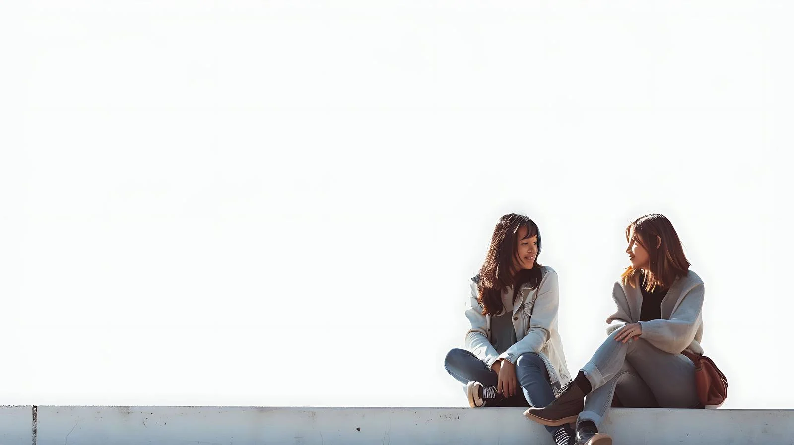 Young Women Outdoors White Background — free download from Dotvec